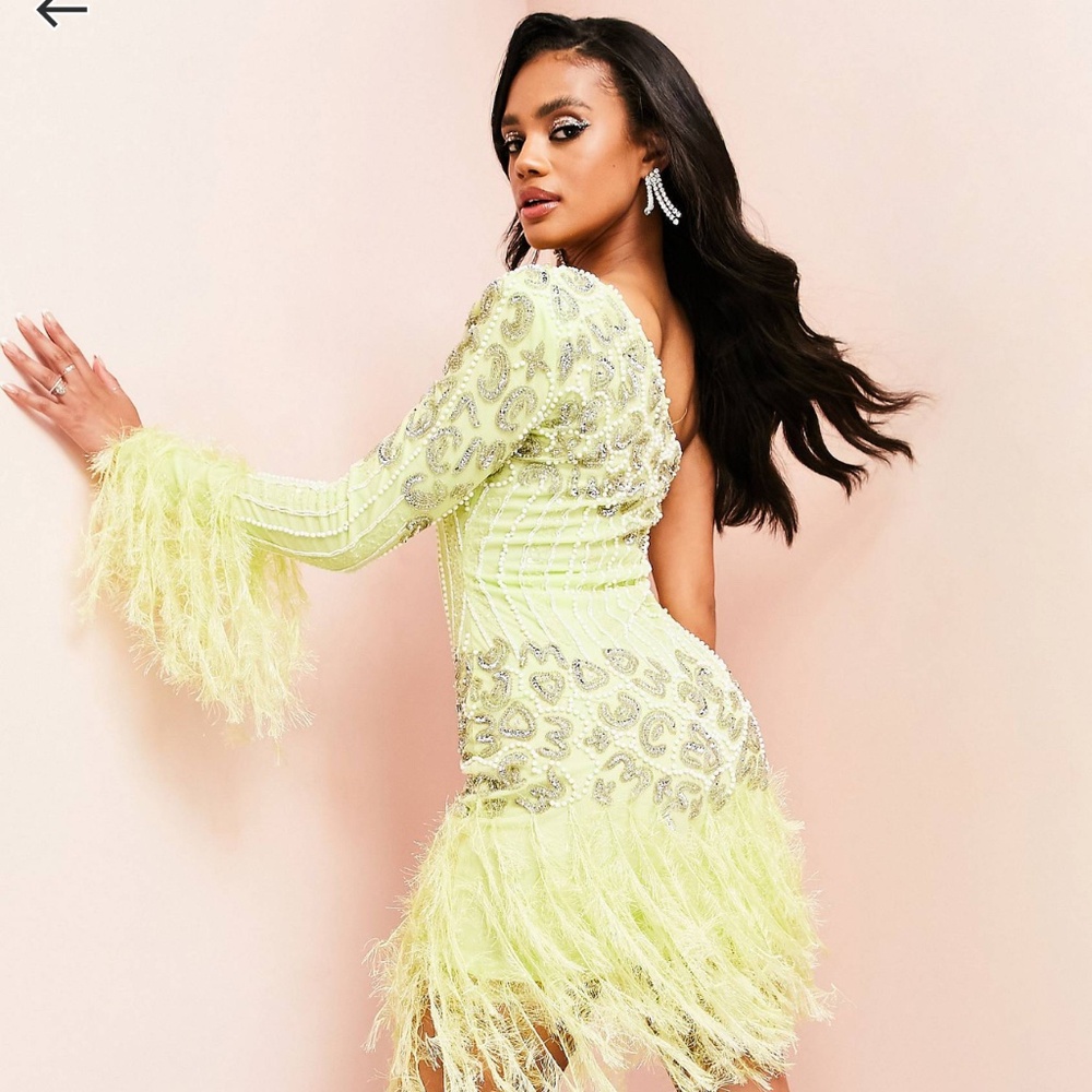 ASOS Luxe one sleeve mini dress